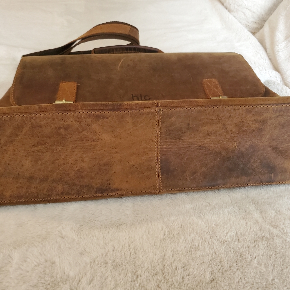 Brown Leather Messenger Bag - Picture 10 of 12
